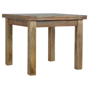 Solid Mango Wood Oak Finished Extendable Butterfly Dining Table