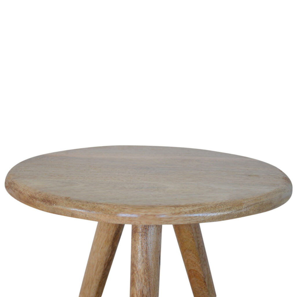 Solid Mango Wood Oak Finished Lulu Stool